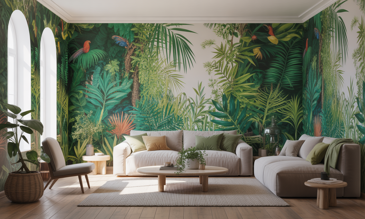 apportez une ambiance tropicale et apaisante à votre intérieur grâce au papier peint jungle. transformez votre espace en un véritable havre de paix exotique et relaxant.